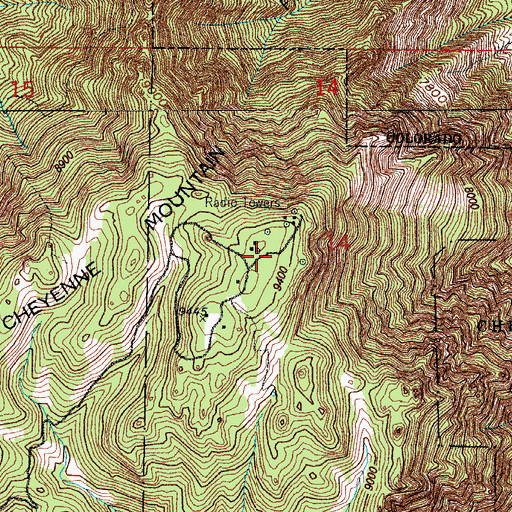 Topographic Map of KKMG-FM (Pueblo), CO