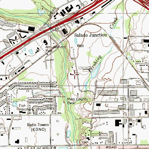 Topographic Map of Radio Towers, TX