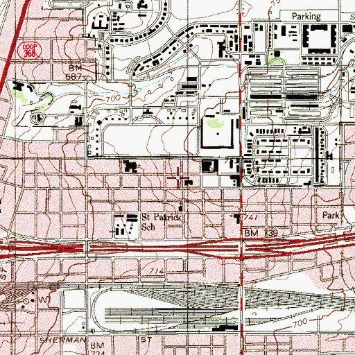 Topographic Map of Carson Saint Christian Church, TX