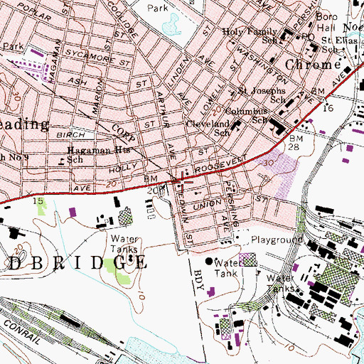 Topographic Map of Calvary Baptist Church, NJ