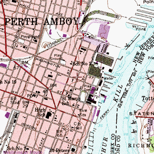 Topographic Map of Second Baptist Church (historical), NJ