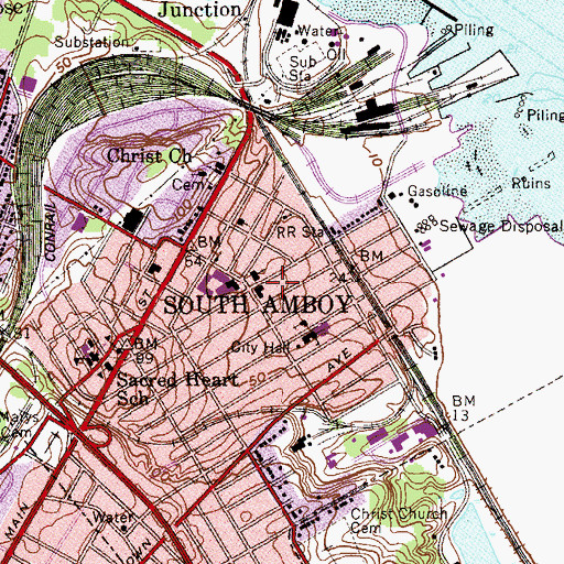 Topographic Map of Saint Mary's Convent, NJ