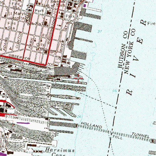 Topographic Map of Pier 1, NJ