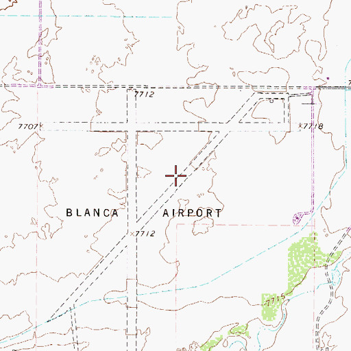 Topographic Map of Blanca Airport, CO