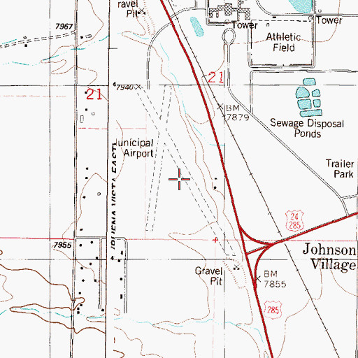 Topographic Map of Central Colorado Regional Airport, CO