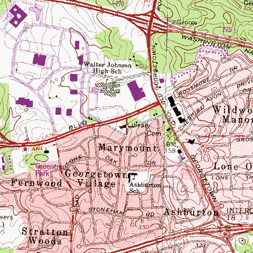 Topographic Map of Special Needs Library, MD