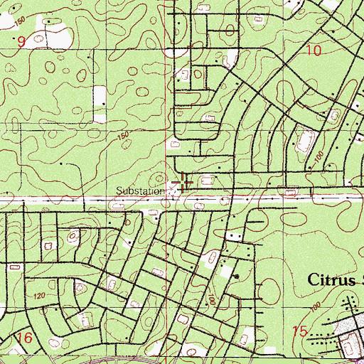 Topographic Map of Electric Substation-Citrus Springs Number 3, FL