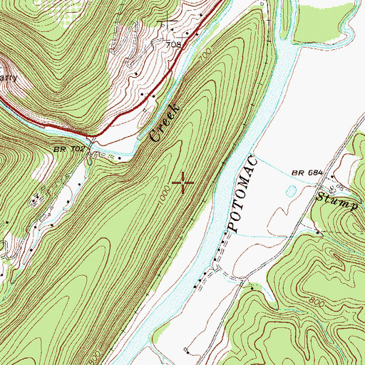 Topographic Map of Fort Mill Ridge Wildlife Management Area, WV