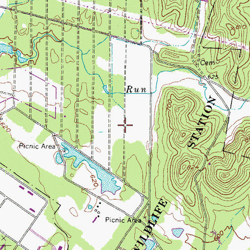 Topographic Map of McClintic Wildlife Management Area, WV