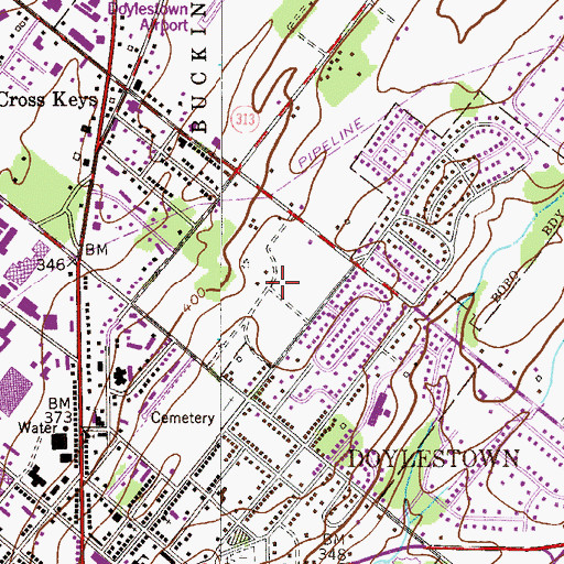 Topographic Map of Fonthill Museum, PA