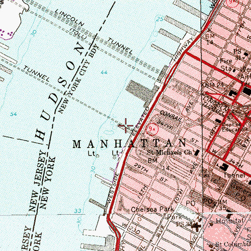 Topographic Map of Pier 72, NY