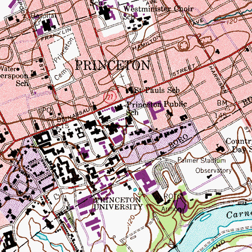 Topographic Map of Corwin Hall, NJ