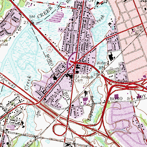 Topographic Map of Saint Joseph School, NJ