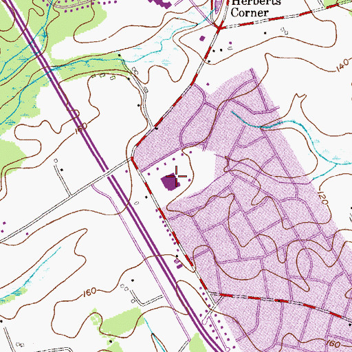 Topographic Map of Marlboro Elementary School, NJ