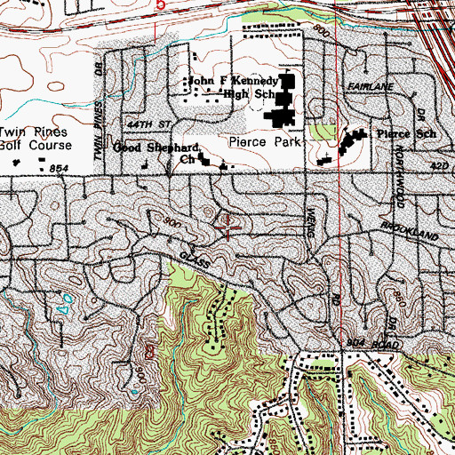 Topographic Map of Daniel Park Church of God, IA