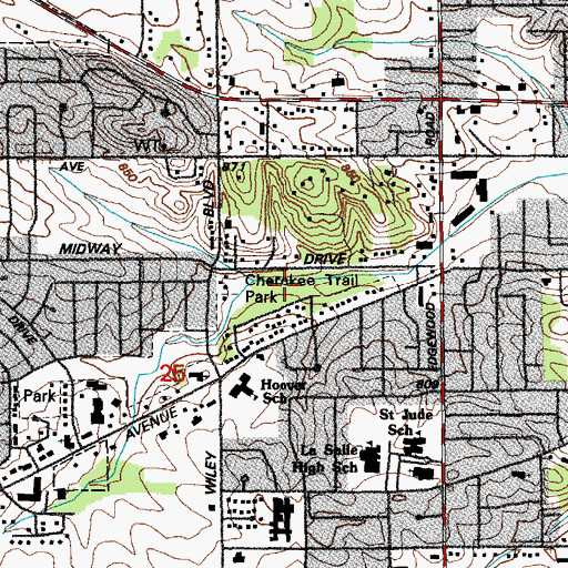 Topographic Map of Cherokee Trail Park, IA
