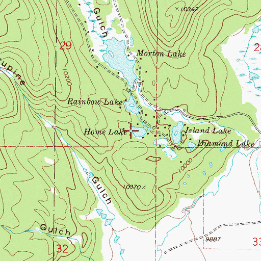 Topographic Map of Home Lake, CO