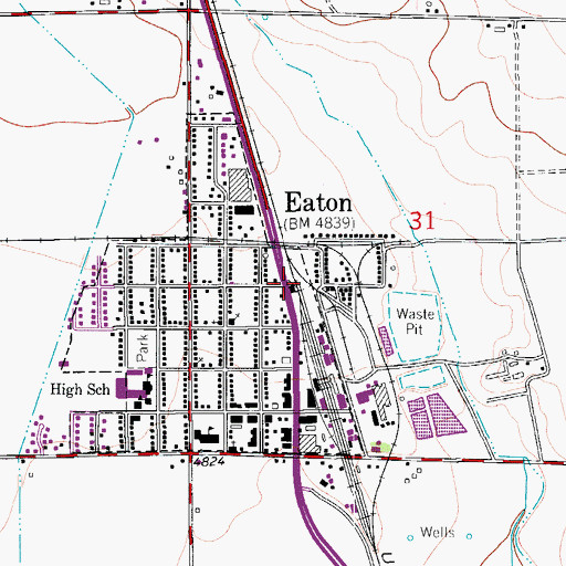 Topographic Map of Eaton, CO
