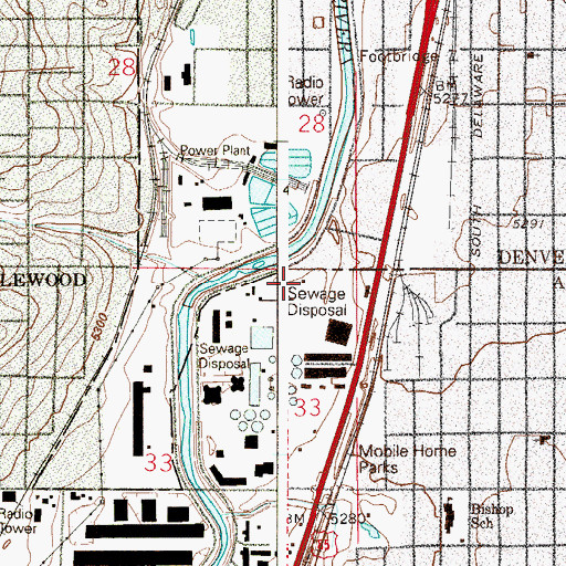 Topographic Map of KQXI-AM (Arvada), CO