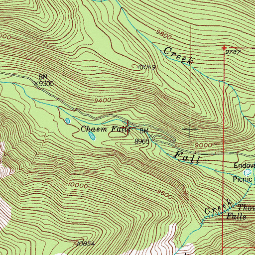Topographic Map of Chasm Falls, CO