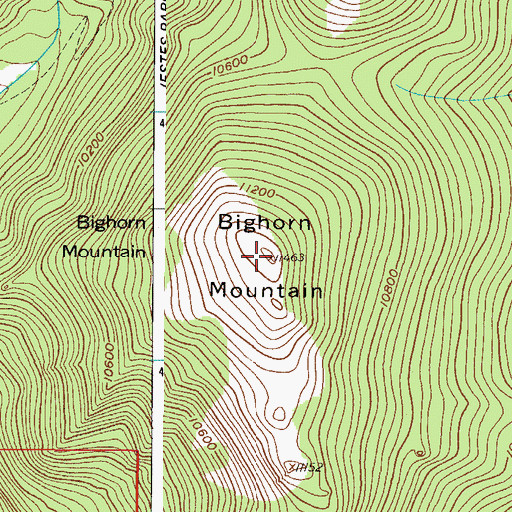 Topographic Map of Bighorn Mountain, CO
