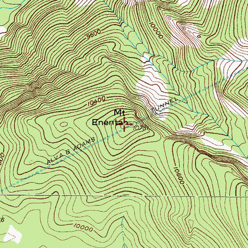 Topographic Map of Mount Enentah, CO