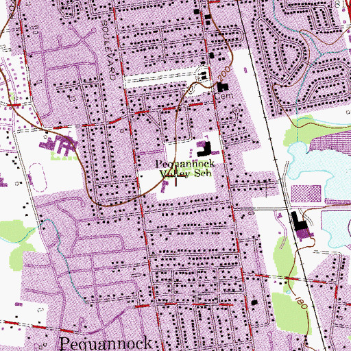 Topographic Map of Hillview Elementary School, NJ