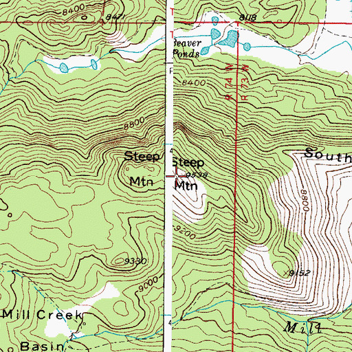 Topographic Map of Steep Mountain, CO