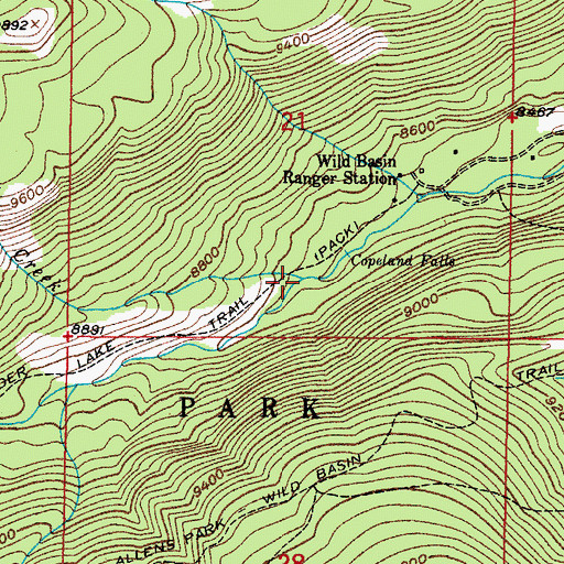 Topographic Map of Sandbeach Creek, CO