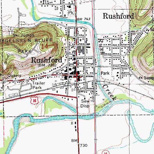 Topographic Map of Root River Community Church, MN