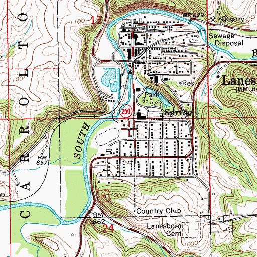 Topographic Map of Lanesboro United Methodist Church, MN