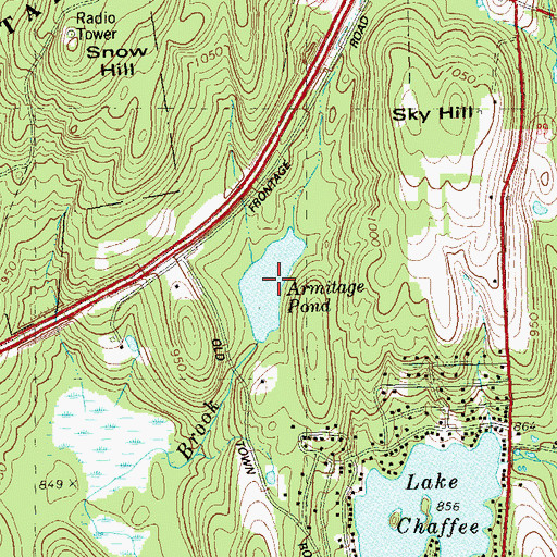 Topographic Map of Armitage Pond, CT