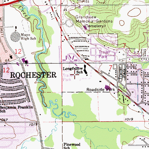 Topographic Map of Outreach Church, MN