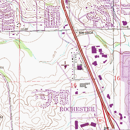 Topographic Map of Rochester Covenant Church, MN