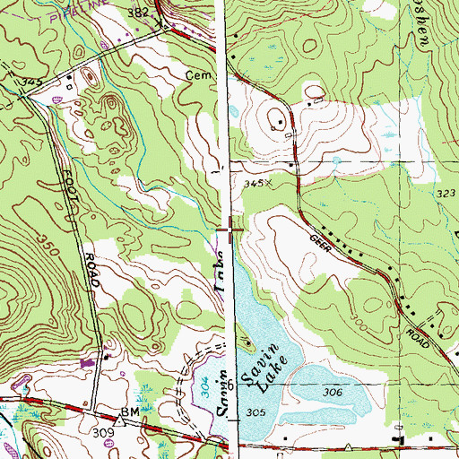 Topographic Map of Bartlett Brook, CT