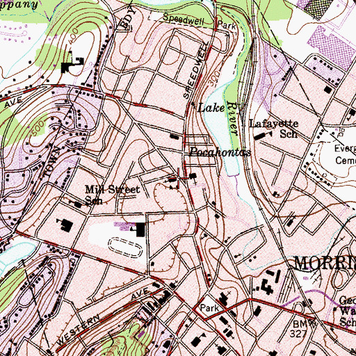 Topographic Map of Saint Margrets Roman Catholic Church, NJ