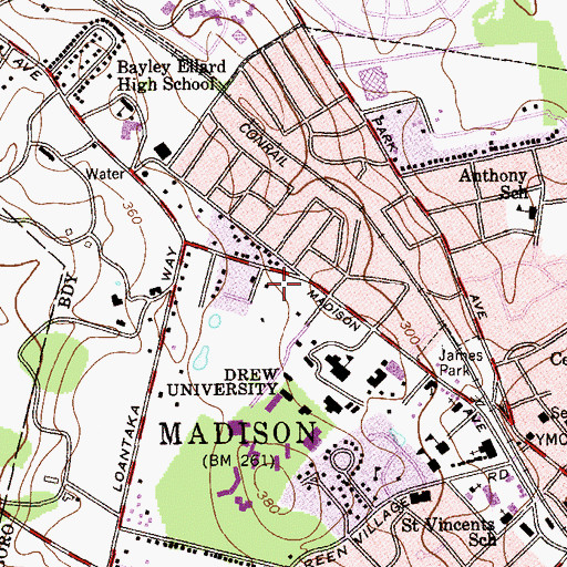 Topographic Map of Madison House, NJ