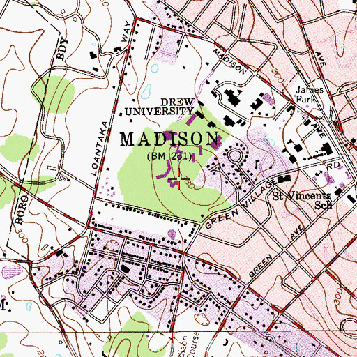 Topographic Map of McClintock Hall, NJ