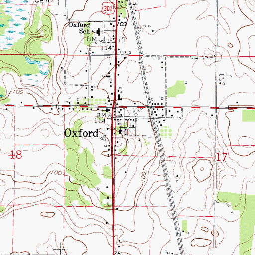 Topographic Map of First Baptist Church of Oxford, FL