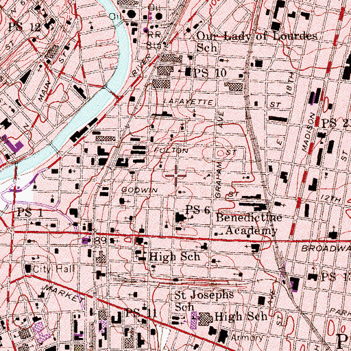 Topographic Map of Second Baptist Church, NJ