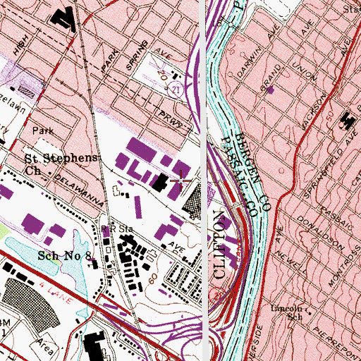 Topographic Map of Entin Industrial Park, NJ