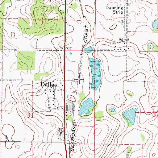 Topographic Map of Sumter Electric Cooperative Substation-Dallas, FL
