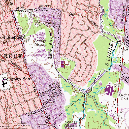 Topographic Map of Hawes Elementary School, NJ