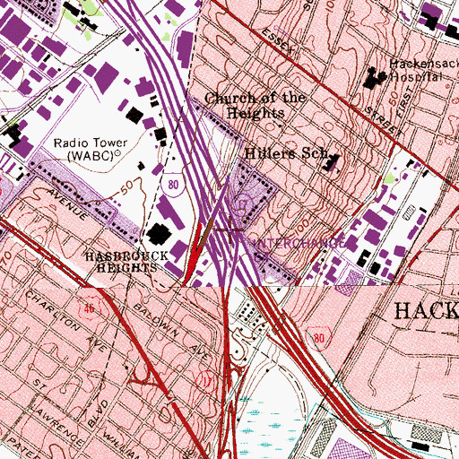 Topographic Map of Interchange 64, NJ