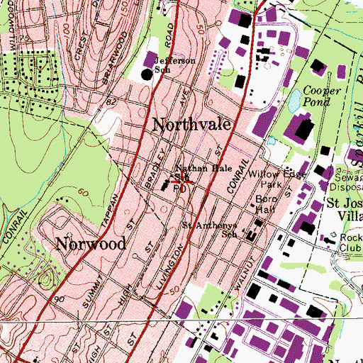 Topographic Map of Northvale Post Office, NJ