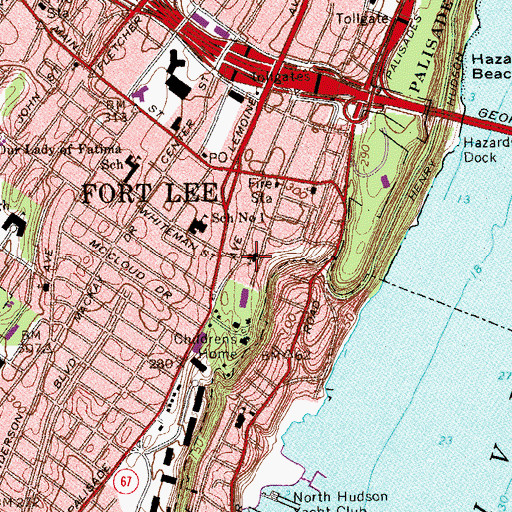 Topographic Map of Fort Lee Museum at the Judge Moore House, NJ