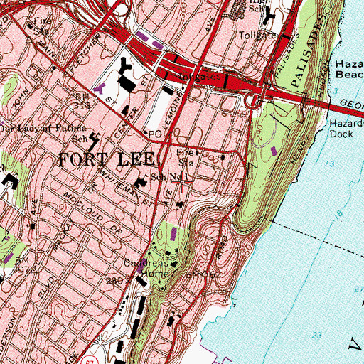 Topographic Map of Lemoine Plaza Shopping Center, NJ