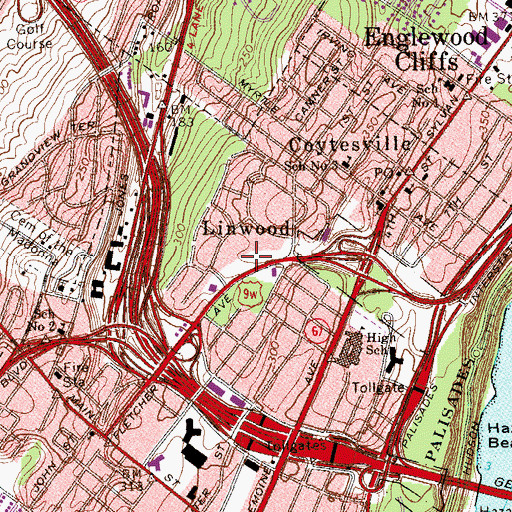 Topographic Map of Linwood Plaza Shopping Center, NJ