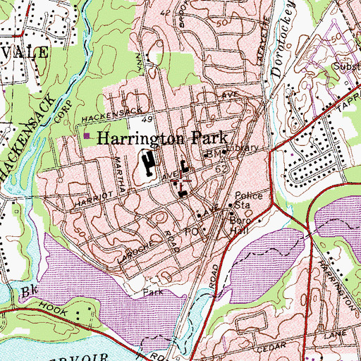 Topographic Map of Our Lady of Victories Church, NJ