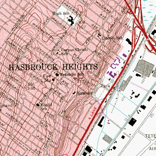 Topographic Map of Saint John's Episcopal Church, NJ
